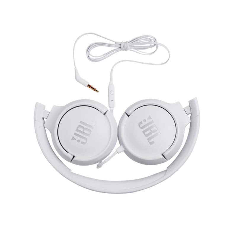 JBL Tune 500 Wired On Ear Headphones With Mic - White - White