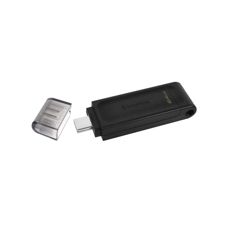 Kingston 64GB USB C 3.2 Gen 1 DataTraveler 70 - Black - Black