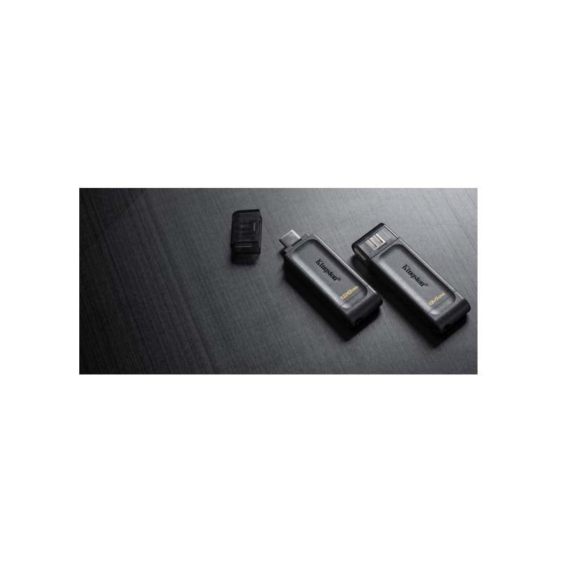 Kingston 64GB USB C 3.2 Gen 1 DataTraveler 70 - Black - Black
