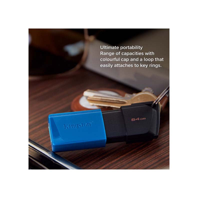 Kingston 64Gb Usb3.2 Gen 1 Datatraveler Exodia M - Black / Blue - Black / Blue