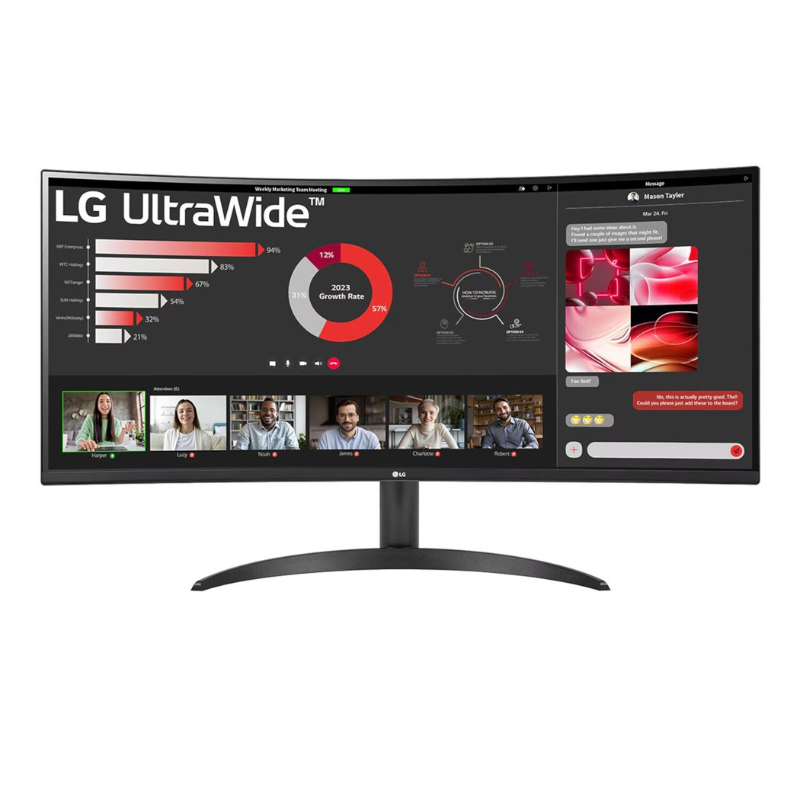 LG UltraWide 34’’ QHD VA Curved Monitor 100Hz - Black