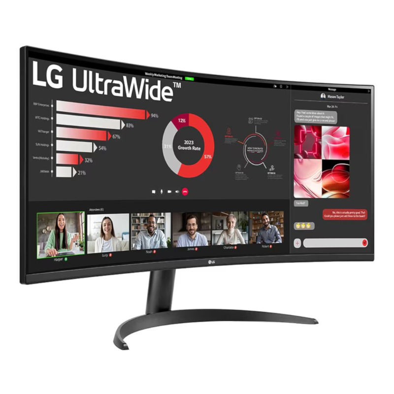 LG UltraWide 34’’ QHD VA Curved Monitor 100Hz - Black