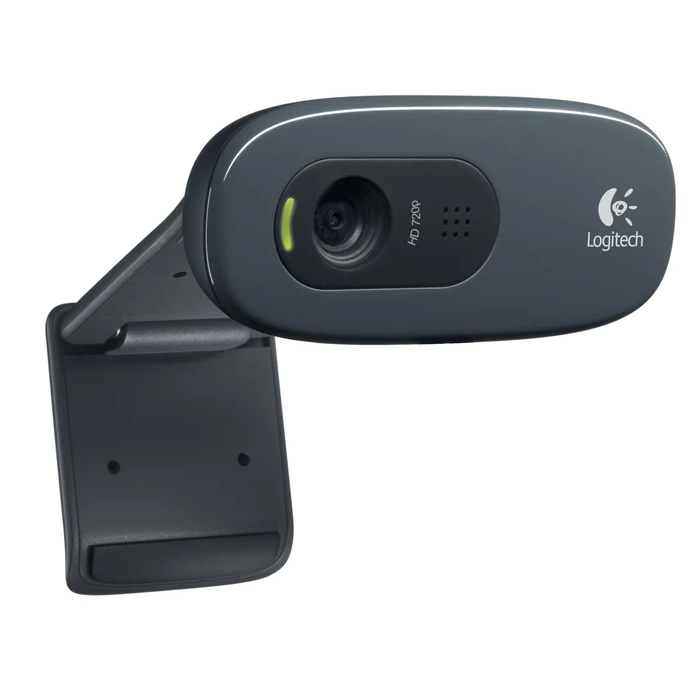 Logitech C270 HD 720P Webcam - Black - Black