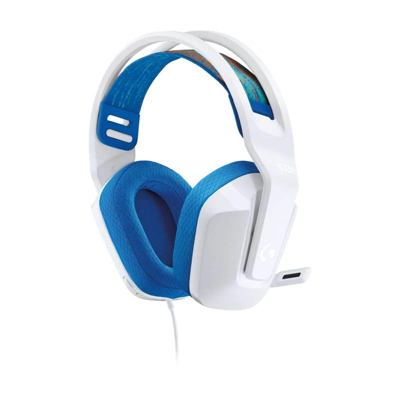 Logitech G335 Wired Gaming Headset With 3.5mm Audio Jack - White/ Blue - White