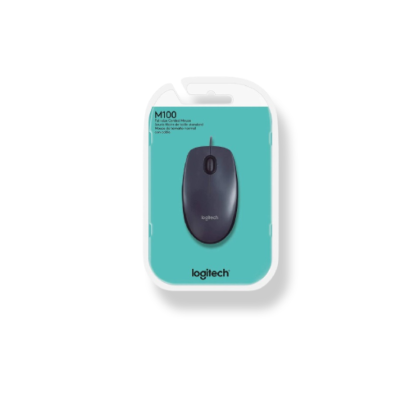 Logitech M100 Wired USB Optical Mouse -Black