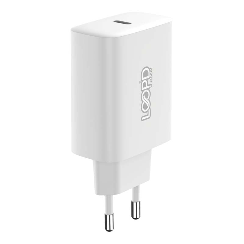 Loopd 1 Port 20W PD Wall Charging Adapter - White - White