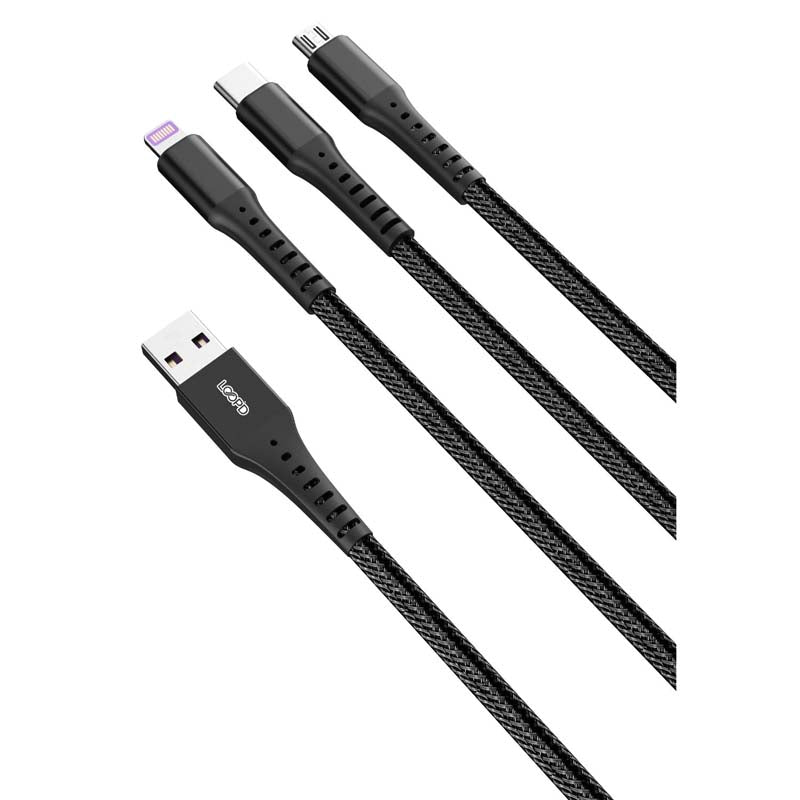 Loopd 3 In 1 Multi Cable 1.2M - Black