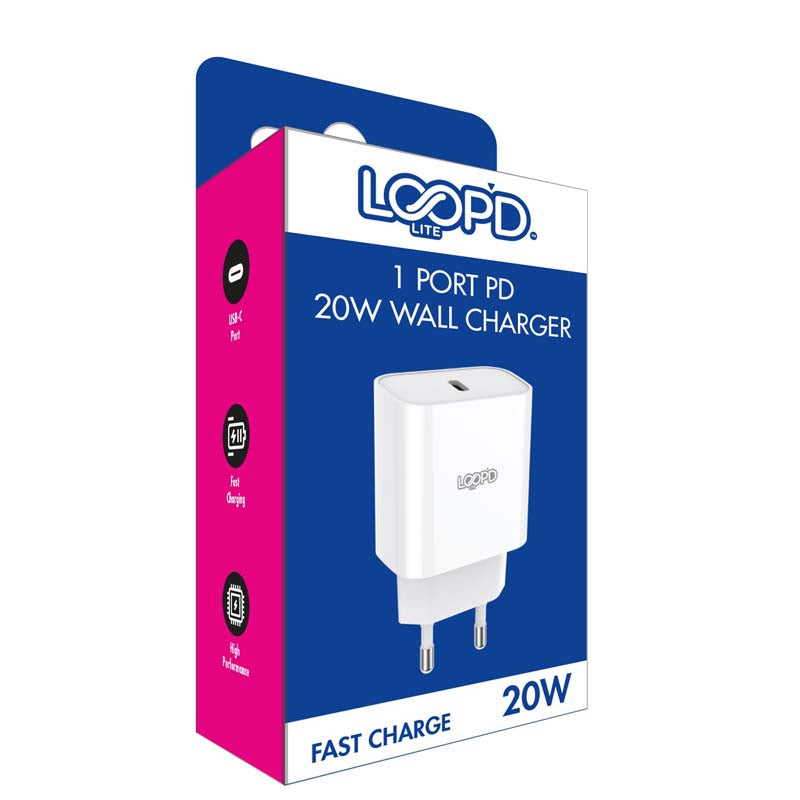 LOOPD Lite 1 Port PD Wall Charger 20W - White