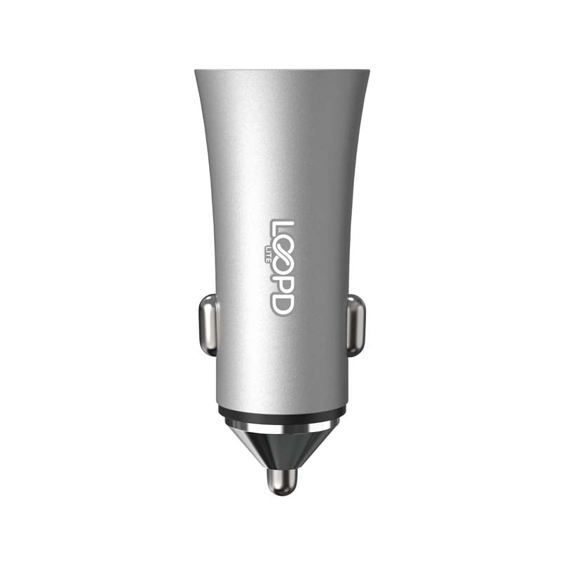 LOOPD Lite Dual Port PD Car Charger 20W - Silver