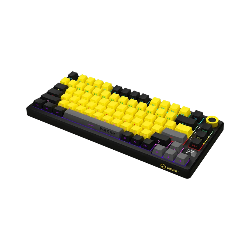 Lorgar KBP7075W Wireless 75 Mechanical Gaming Keyboard Pro - Black/Yellow - Black