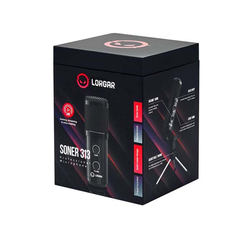 Lorgar Soner 313 Streaming Gaming Microphone - Black