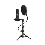 Lorgar Voicer 721 USB Condenser Gaming Microphone with Tripod Stand - Black