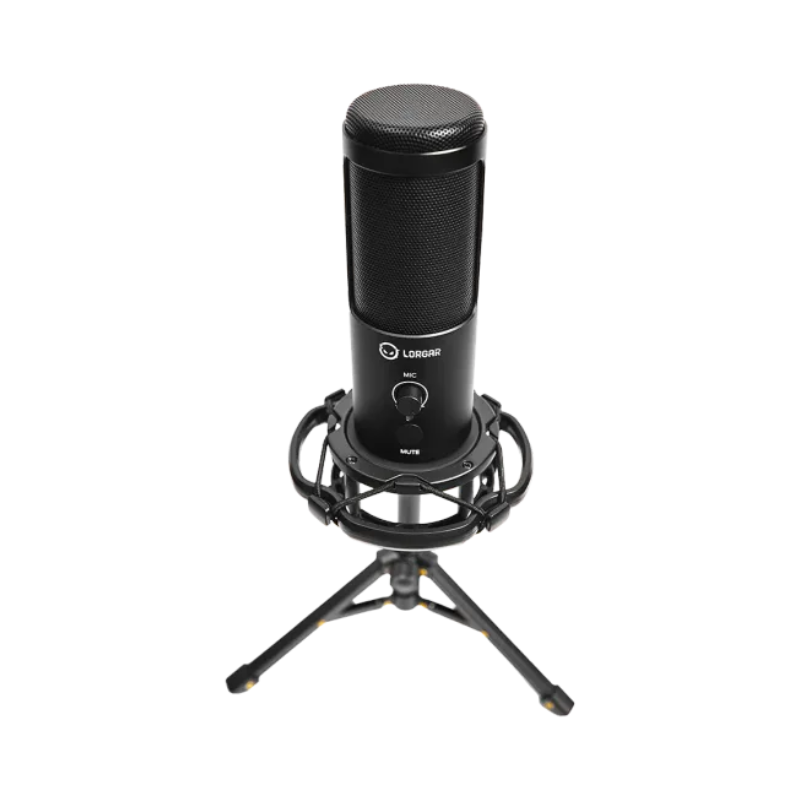Lorgar Voicer 721 USB Condenser Gaming Microphone with Tripod Stand - Black