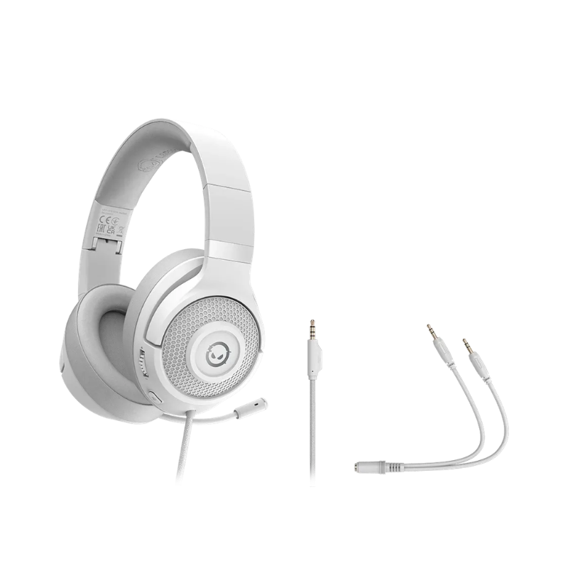 Lorgar Noah 101 Gaming Headset with Microphone  3.5mm Jack Connection - White