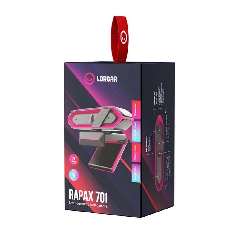 Lorgar Rapax 701 2K Streaming Gaming Webcam - Pink