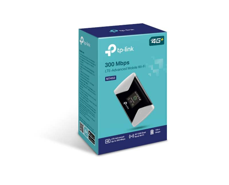 TP-Link M7450 300Mbps 4G LTE Advanced Mobile Wi-Fi Modem - Black / Silver