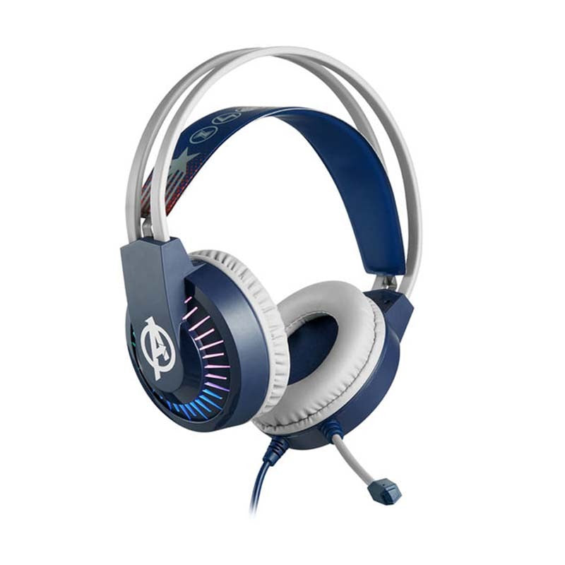 Marvel Avengers Wired Gaming Headphones with Mic - White/Blue