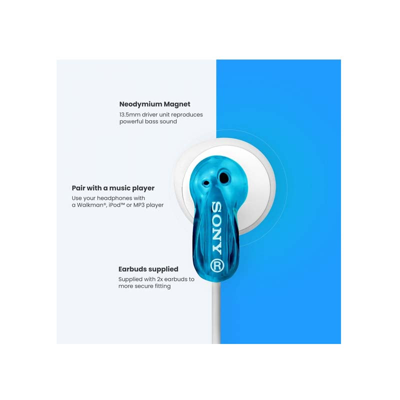 Sony MDR-E9LP Stereo Earbuds - Blue