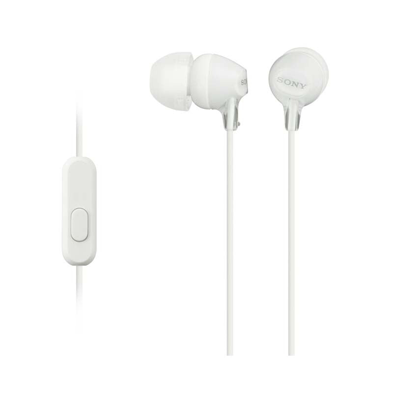 Sony MDR-EX15AP In Ear Earphones with Mic - White