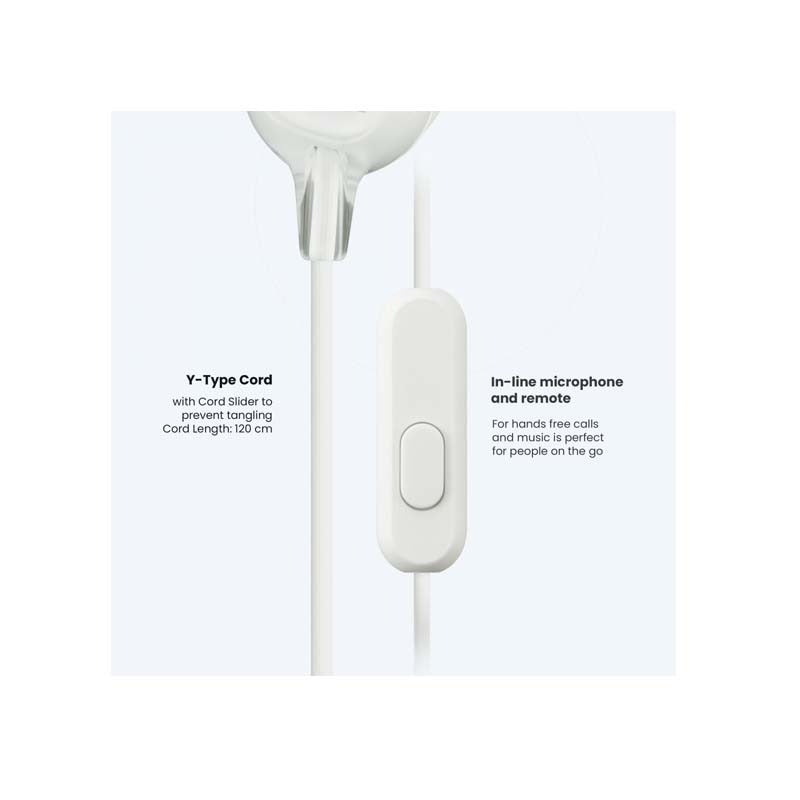 Sony MDR-EX15AP In Ear Earphones with Mic - White