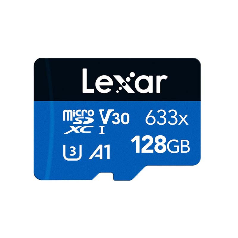 Lexar SD Micro High Speed 633x 128GB + SD Adapter - Blue