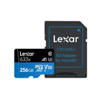 Lexar SD Micro High Speed 633x 256GB + SD Adapter - Blue