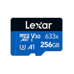 Lexar SD Micro High Speed 633x 256GB + SD Adapter - Blue