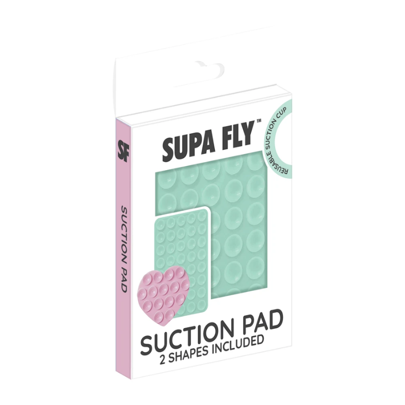 Supa Fly Rectangle Suction Pad - Pink/Green