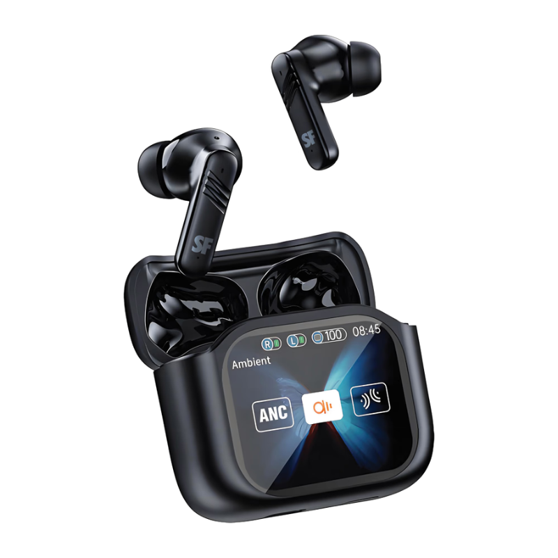 Supa Fly Signature Series True Wireless Earbuds LCD Display - Black