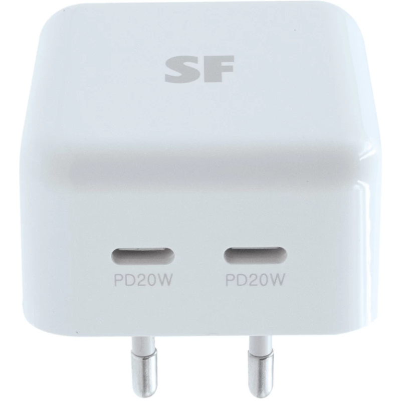 Supa Fly 40W Dual Type C Wall Charger - White