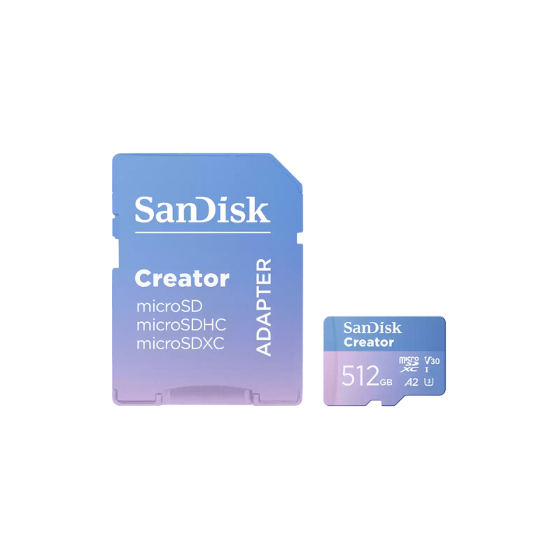 SanDisk Creator MicroSDXC 512GB UHS-I Memory Card With Adapter