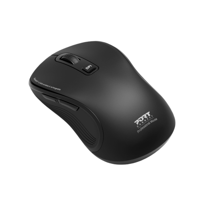 Port Connect Essential Bluetooth Wireless Rechargeable Mouse - Black