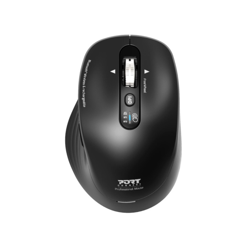 Port Connect Business 2.4GHz Rechargeable Bluetooth Wireless Mouse Black