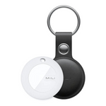 Mili MiTag Apple Compatible Tag With Leather Key Chain Accessory - 1 Pack - Black