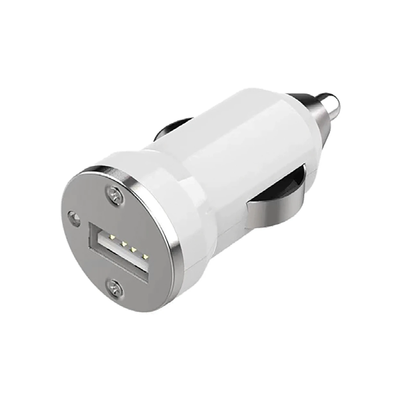 Mobile Bits 5 Watt USB A Car Charger - White & Grey - White