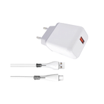 Mobile Bits 5W USB A Wall Charger with USB A to Type-C Cable - White & Grey