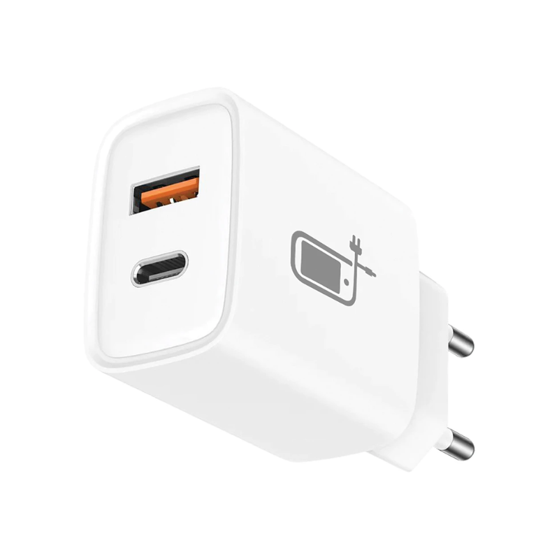 Mobile Bits 36W Dual USB A  & Type-C Wall Charger - White