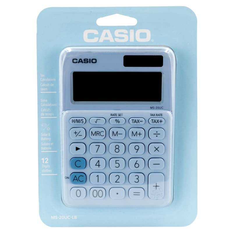 Casio MS-20UC Desktop Calculator - Light Blue