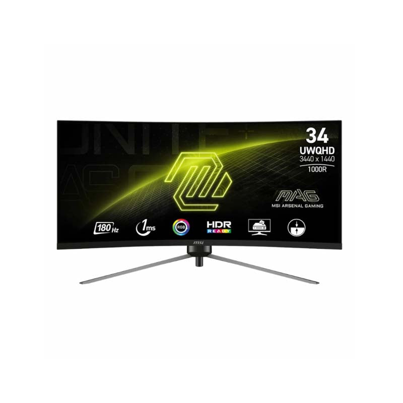 MSI MAG 345CQR 34 inch UWQHD VA 180Hz Curved Gaming Monitor - Black - Black