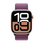 Apple Watch Series 10 GPS + Cellular 42mm Rose Gold Aluminium Case with Plum Sport Loop