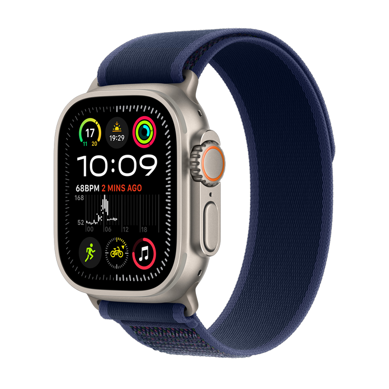Apple Watch Ultra 2 GPS + Cellular 49mm Natural Titanium Case with Blue Trail Loop - S/M