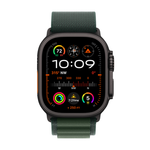 Apple Watch Ultra 2 GPS + Cellular 49mm Black Titanium Case with Dark Green Alpine Loop - Small
