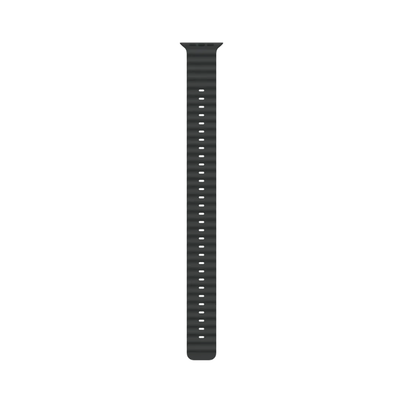 Apple 49mm Black Ocean Band Extension - Natural Titanium Finish