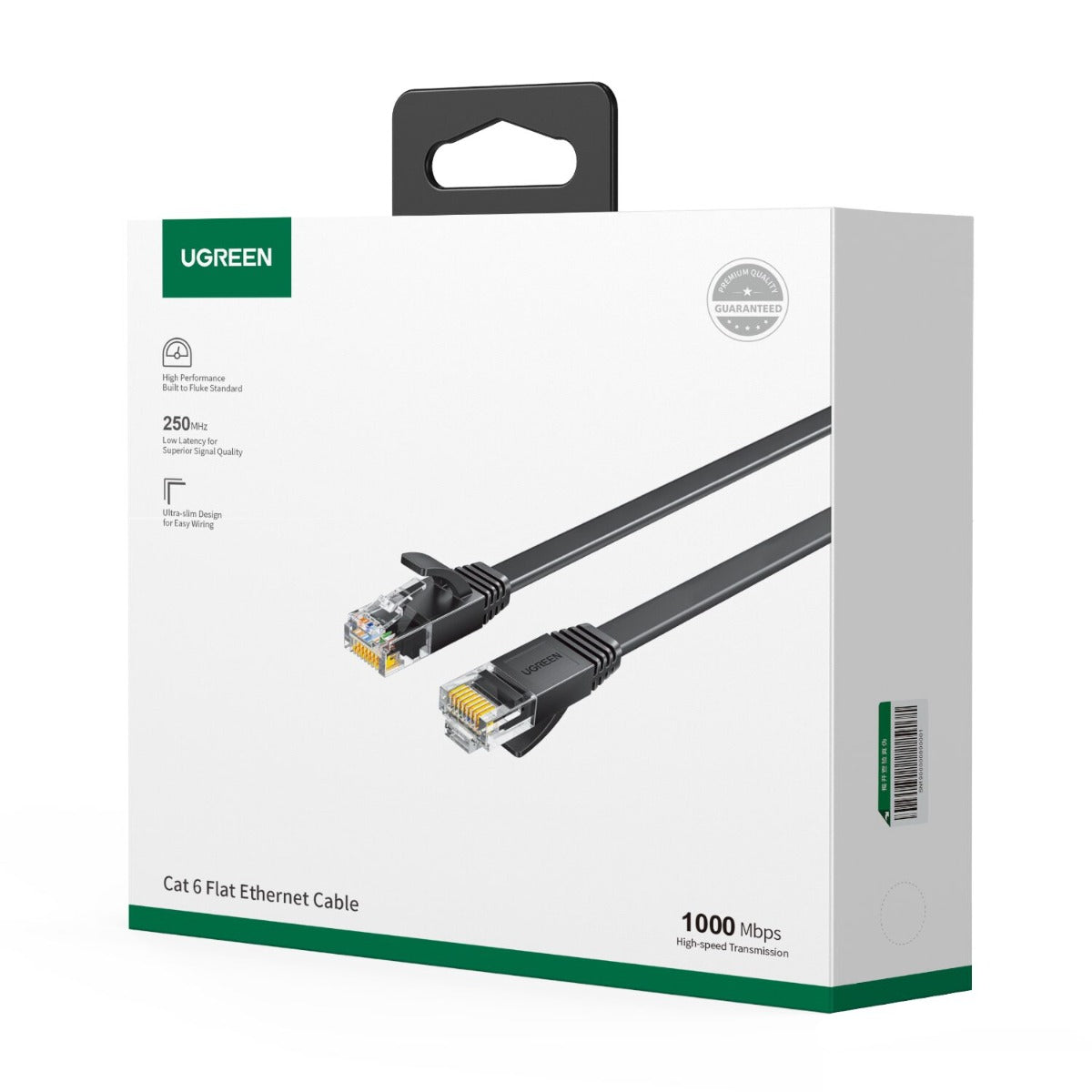 UGREEN NW102 Cat6 U / UTP Flat Ethernet Cable 15m - Black
