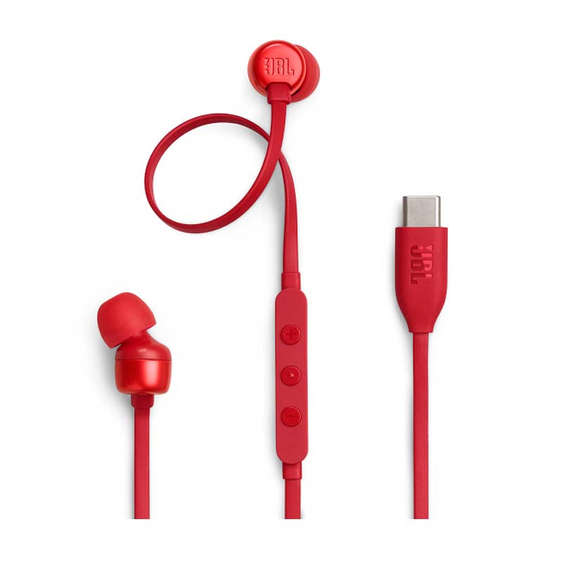 JBL Tune 310C USB Type C In-Ear Earbuds - Red