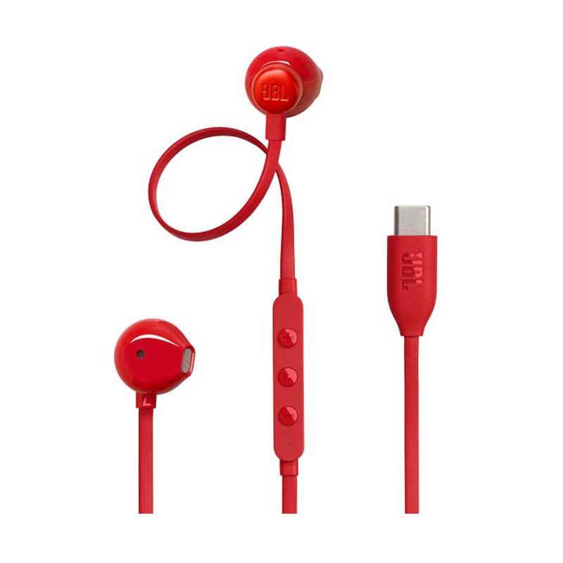 JBL Tune 305C USB-C Wired Hi-Res Earbuds - Red