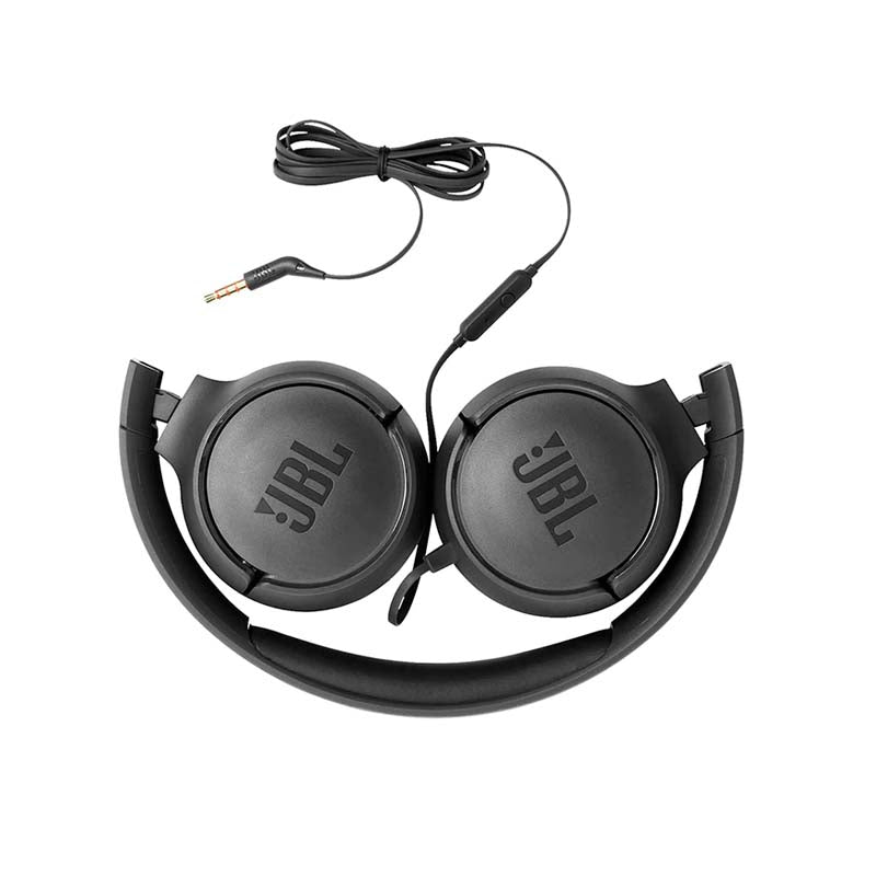 JBL Tune 500 Wired On Ear Headphones With Mic - Black
