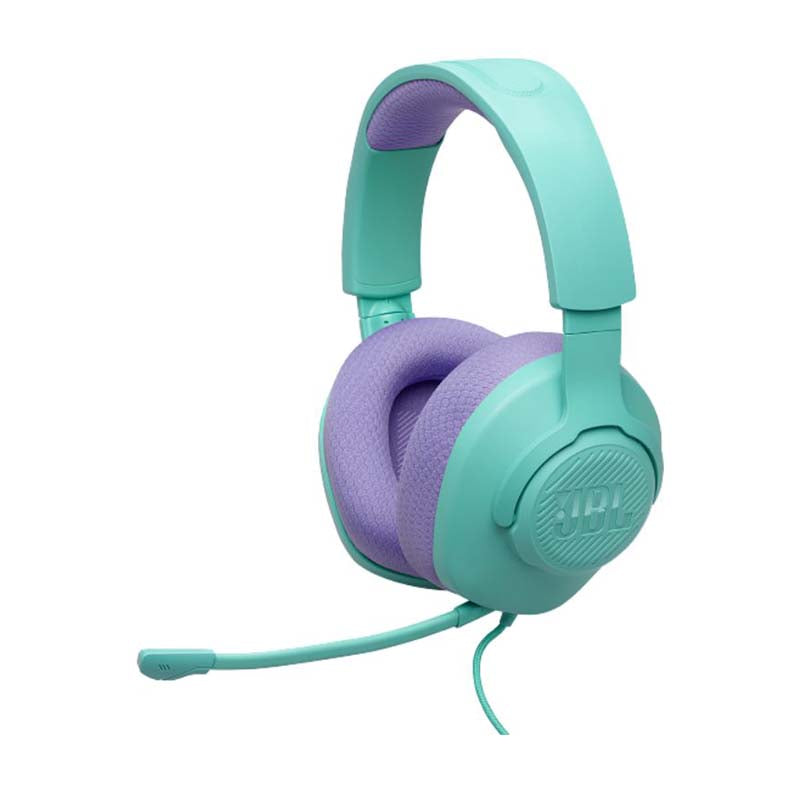 JBL Quantum 100M2 Wired Over-Ear Gaming Headset with Detachable Mic - Cyan