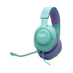 JBL Quantum 100M2 Wired Over-Ear Gaming Headset with Detachable Mic - Cyan