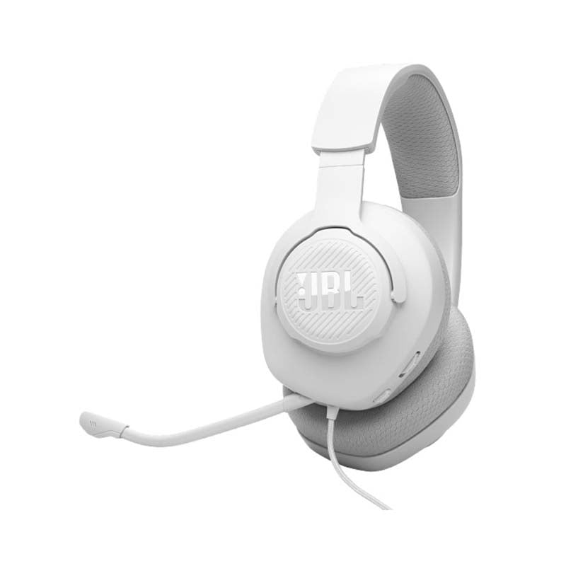 JBL Quantum 100M2 Wired Over-Ear Gaming Headset with Detachable Mic - White